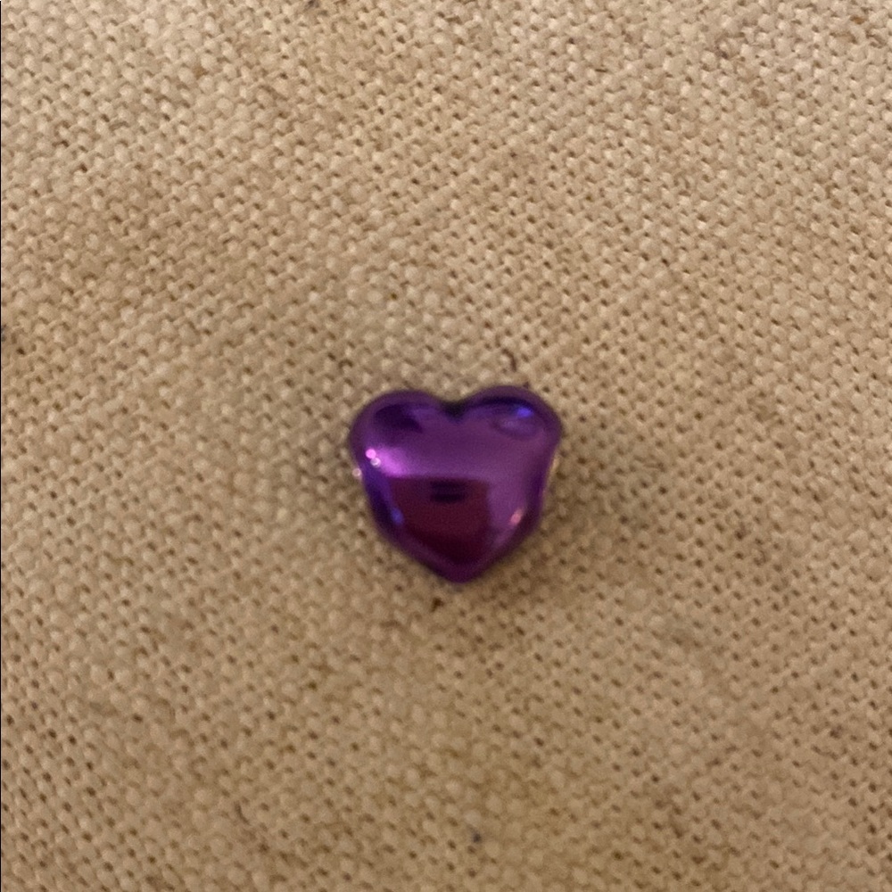 Metallic Purple Pandora Heart Charm